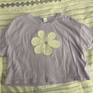 Old Navy Lavender Kids Tee with Cream Flower